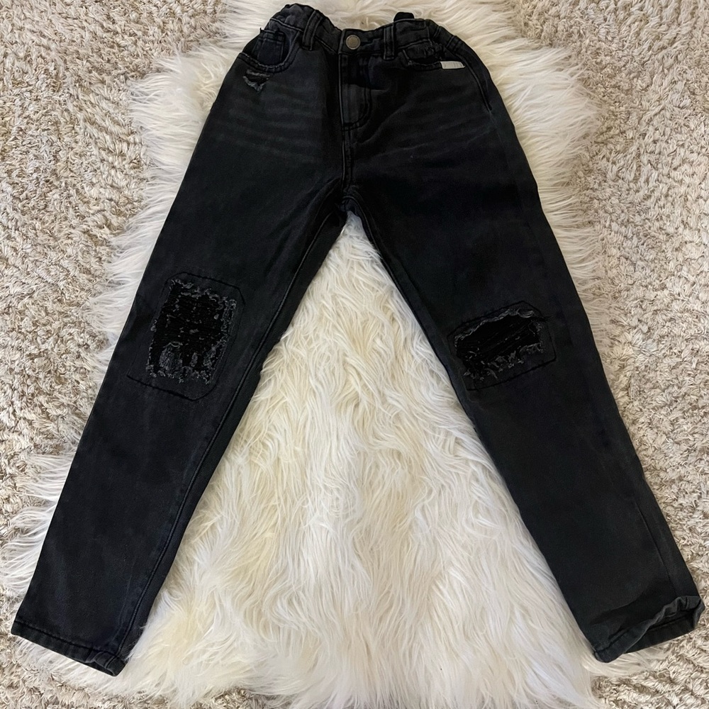 Girls Black Cotton On ripped jeans